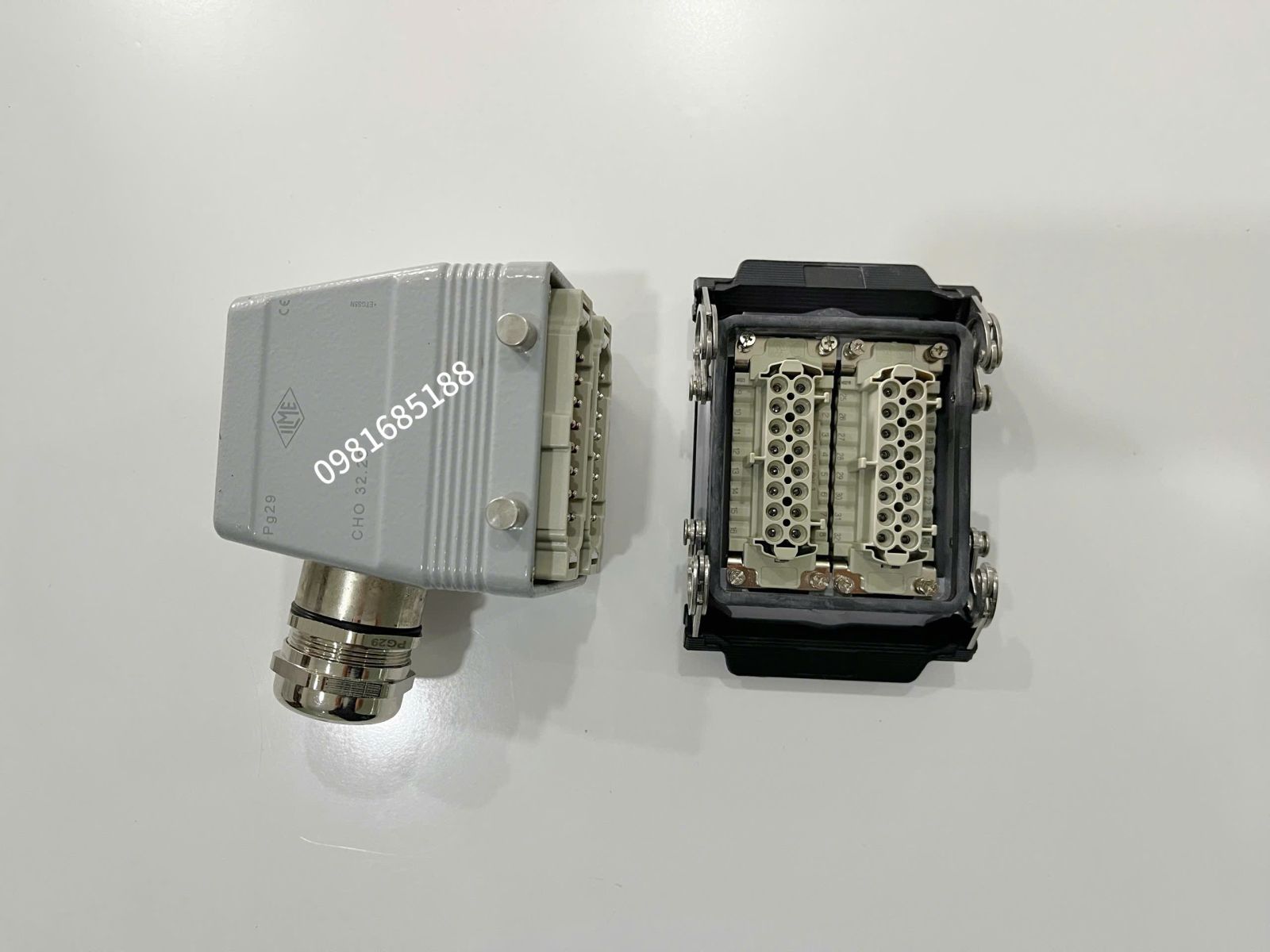 Giắc cắm 32 chân 16A hãng ILME đế âm đầu ra cáp bên PG29