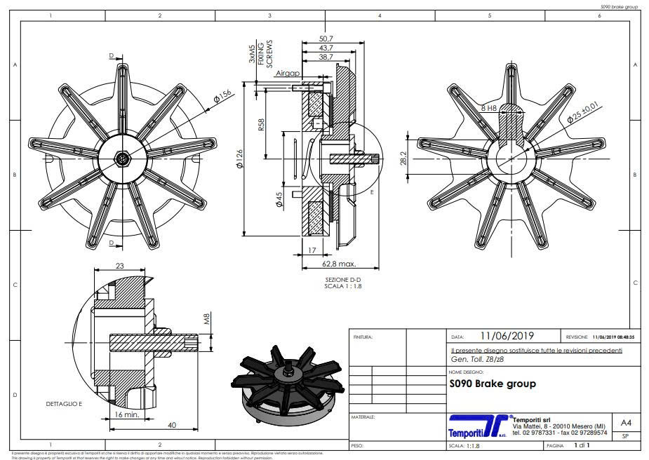 Bộ phanh động cơ Temporiti SH090 | Brakes SH090