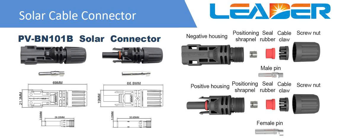 Giắc nối tấm pin năng lượng MC4 Leader PV-BN101B