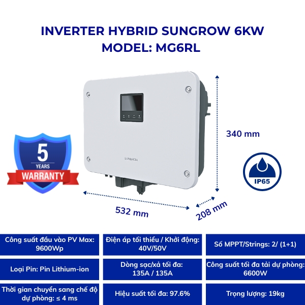 Thông số kỹ thuật MG6RL
