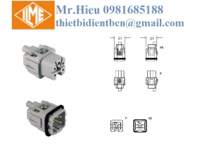 Ruột giắc cắm vuông 4 cực + PE CKFD 04/CKMD 04 ILME