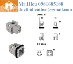 Ruột giắc cắm vuông 3 chân + 1 PE CKFD 03/CKMD 03 ILME