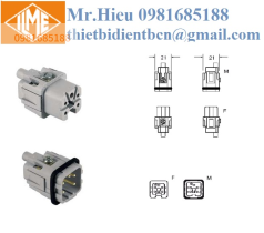 Ruột giắc cắm vuông 4 cực + PE CKFD 04/CKMD 04 ILME
