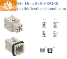 Ruột giắc cắm 3 chân + 1 PE CKSF 03/CKSM 03 ILME