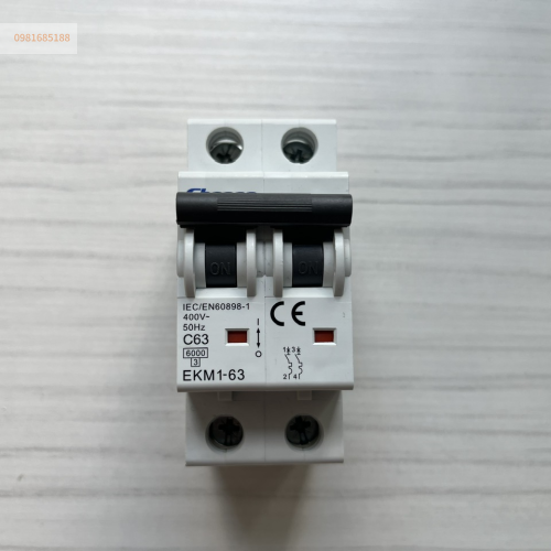 CB đóng cắt điện AC 2P 63A EKM1-63 C63 hãng Chanan