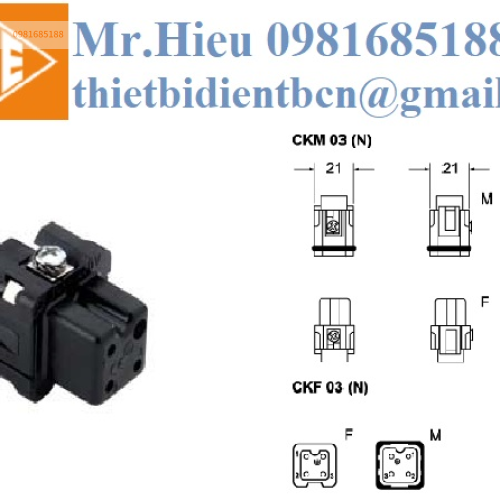 Ruột giắc cắm công nghiệp CKF 03 N ILME