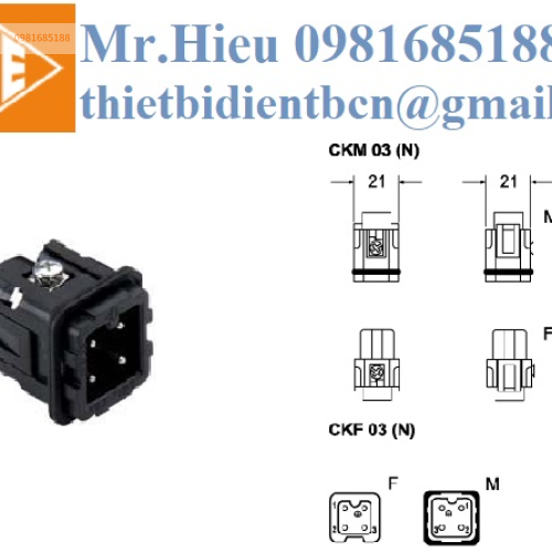 Ruột giắc cắm 3 cực + 1 Te màu đen CKM 03 N ILME