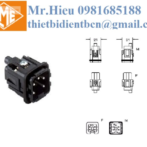 Ruột giắc cắm 4 cực + PE màu đen  CKM 04 N ILME VIET NAM