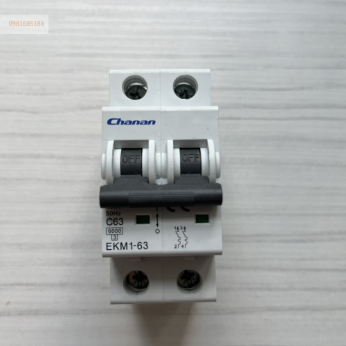 CB đóng cắt điện AC 2P 63A EKM1-63 C63 hãng Chanan