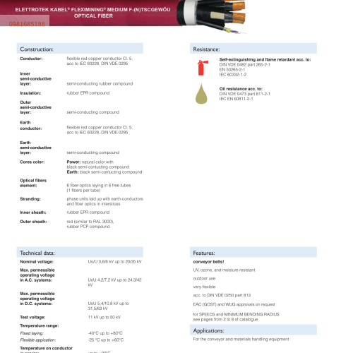 FLEXIMINING MEDIUM F-(N)TSCGEWÖU Optical fiber