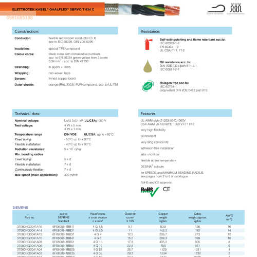GAALFLEX SERVO T 834 C