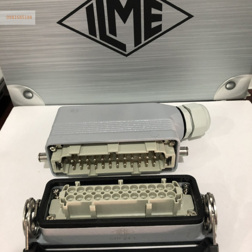 Giắc cắm ( jack cắm) 24 chân 16A ILME cáp ra bên 1 khóa PG21