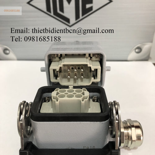 Giắc cắm ( jack cắm ) vuông 6 chân 16A CHP 06 L - CHV 06 L16