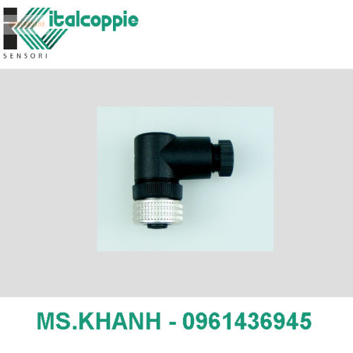 M12X1 ELBOW TYPE CONNECTOR WITH TERMINAL BLOCK 4 ELECTRICAL CONTACTS