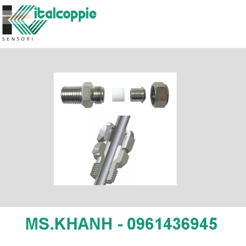 COMPRESSION SLIDE FITTING IN PTFE SEALING GLAND +STAINLESS STEEL PRESSING BUSH FOR Ø 1,5 MM