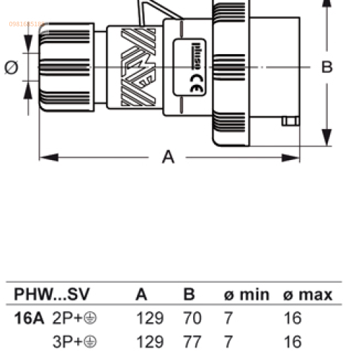 Phích cắm ILME - PHW 1664 SV